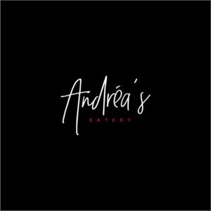 Andréa's ( In script, cursive handwriting ... to like a signature )   Eatery  ( Underneath smaller in a typed font) | Logo Design by Gree™