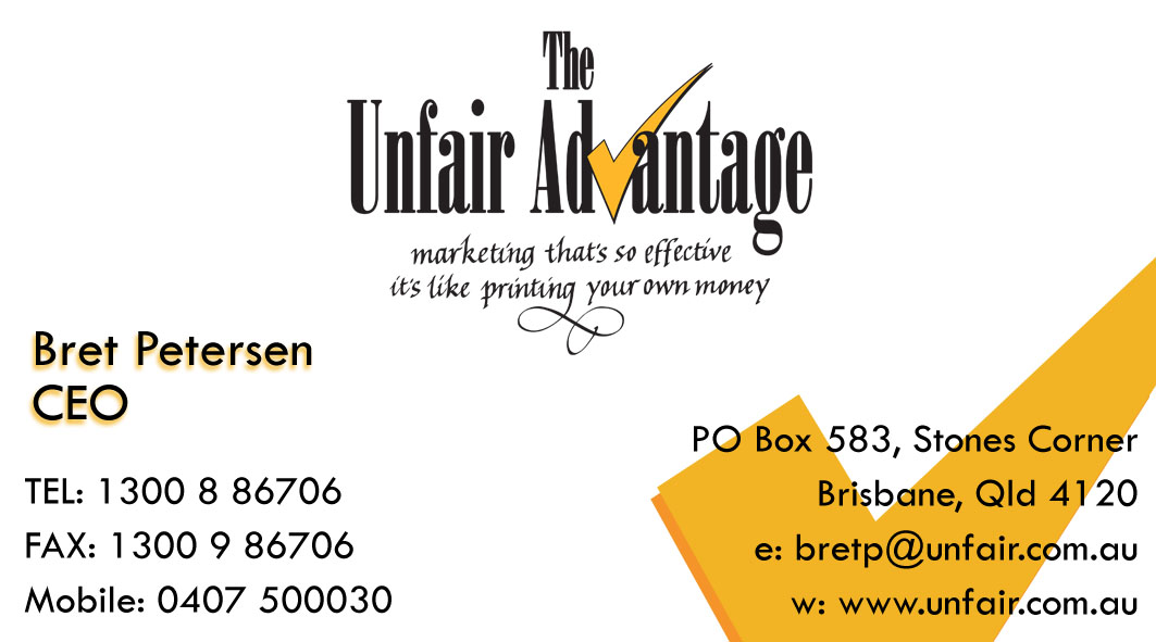 Business Card Design by Guilad Kahn for the unfair advantage | Design #42109