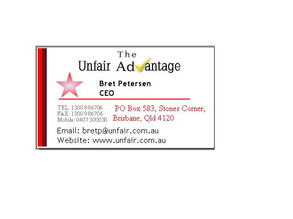 Visitenkarten-Design von Student für the unfair advantage | Design #41549