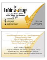 Business Card Design by 4747 for the unfair advantage | Design #40670
