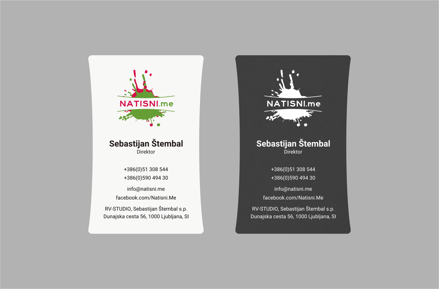 Business Card Design by INDIAN_Ashok for RV-STUDIO, Sebastijan ?tembal, s.p. | Design #16374704