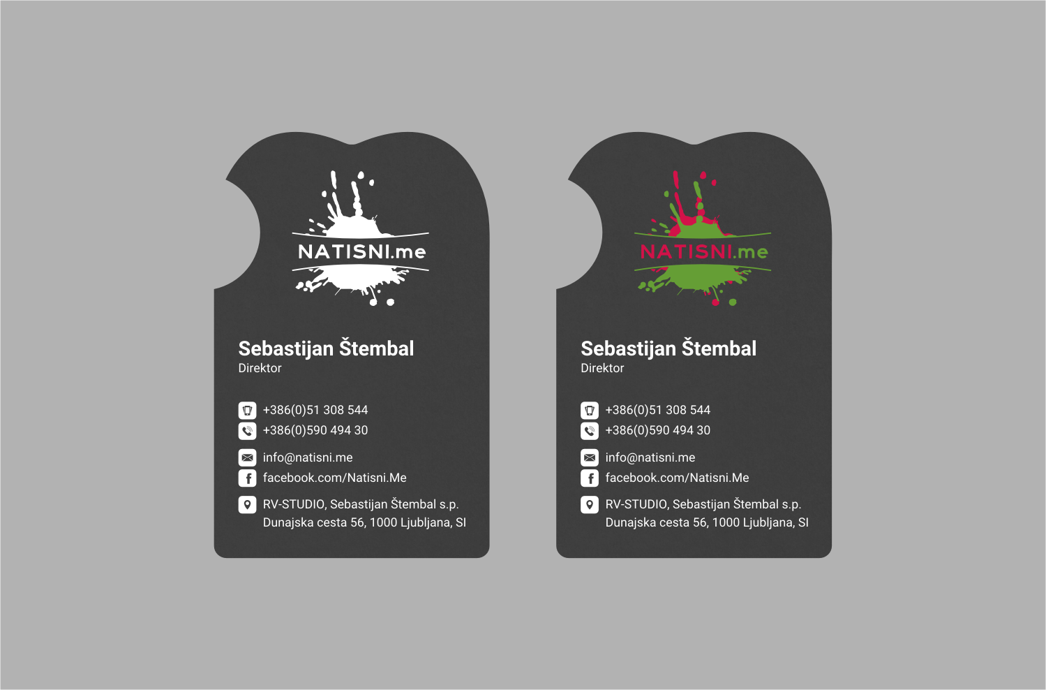 Business Card Design by INDIAN_Ashok for RV-STUDIO, Sebastijan ?tembal, s.p. | Design #16374705