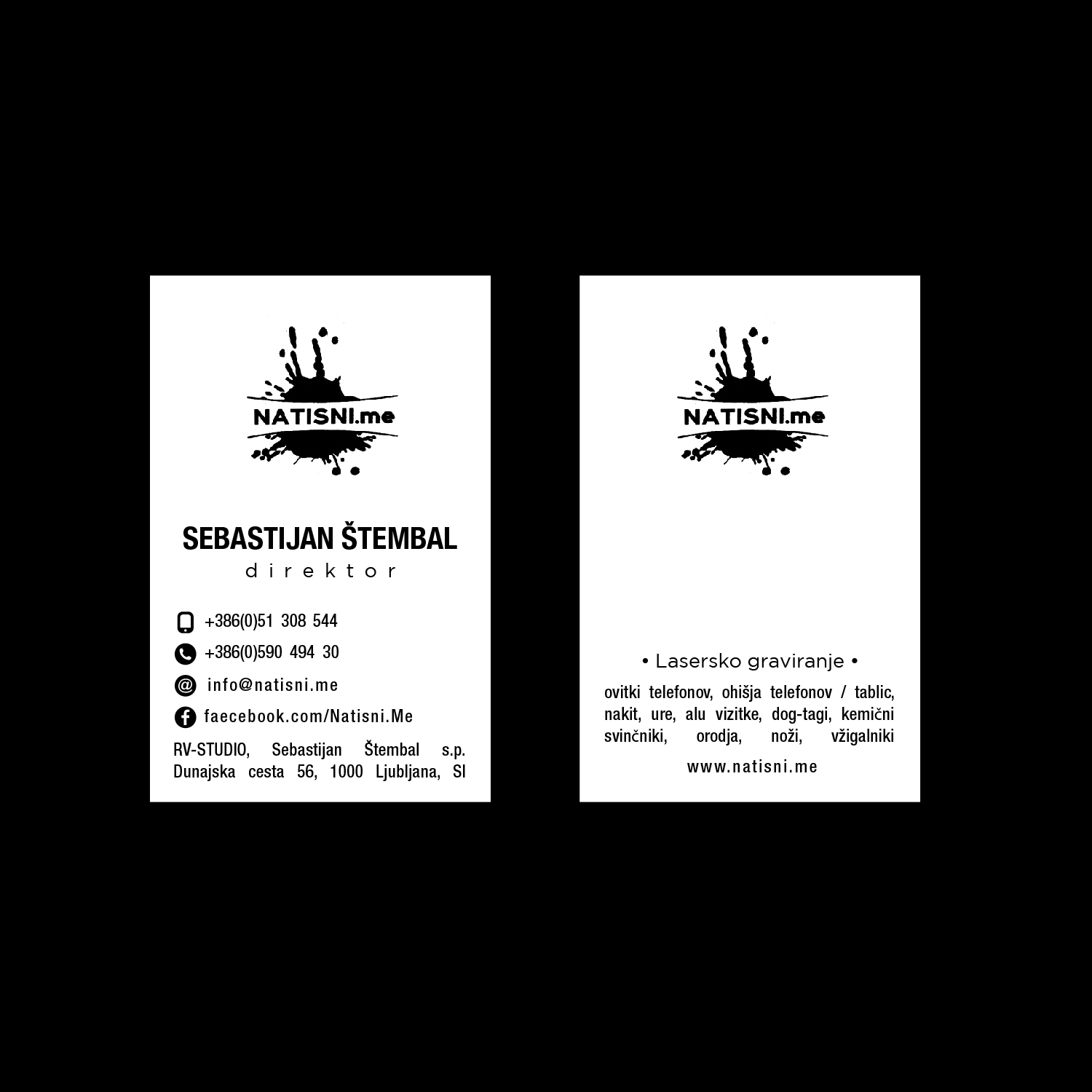 Business Card Design by Samir Gajjar for RV-STUDIO, Sebastijan ?tembal, s.p. | Design #16380135