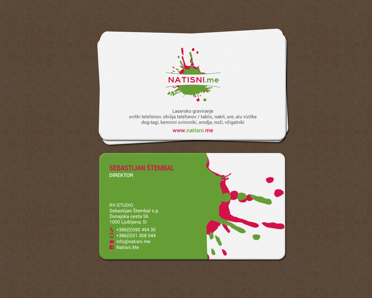 Business Card Design by chandrayaan.creative for RV-STUDIO, Sebastijan ?tembal, s.p. | Design #16374650