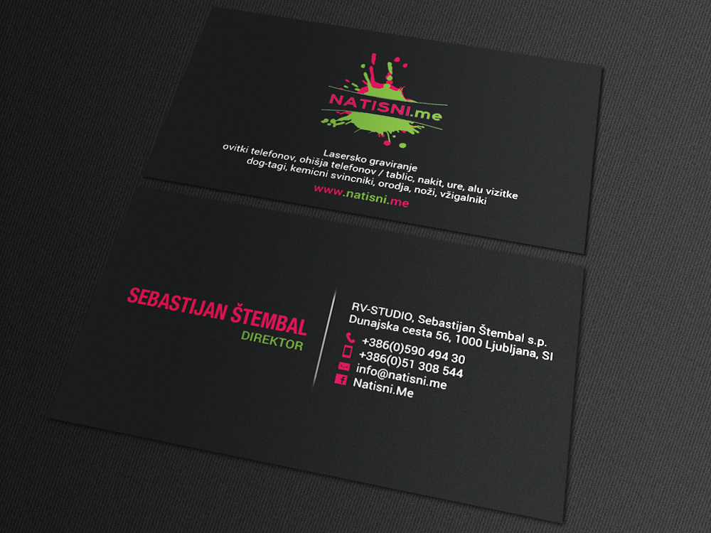 Business Card Design by chandrayaan.creative for RV-STUDIO, Sebastijan ?tembal, s.p. | Design #16374957