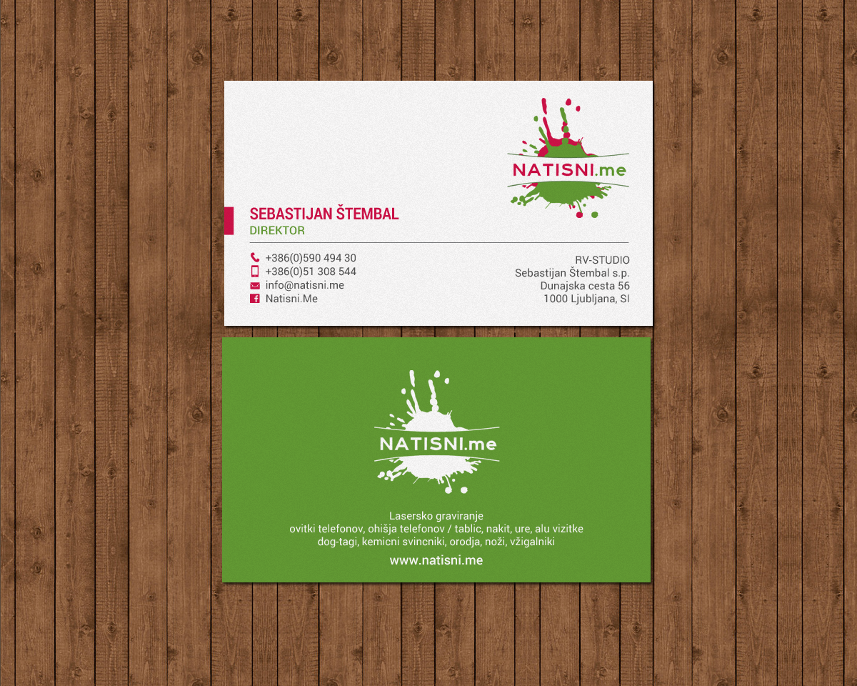 Business Card Design by chandrayaan.creative for RV-STUDIO, Sebastijan ?tembal, s.p. | Design #16376834
