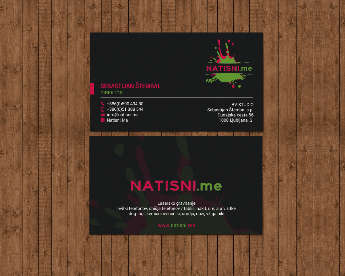 Business Card Design by chandrayaan.creative for RV-STUDIO, Sebastijan ?tembal, s.p. | Design #16376836