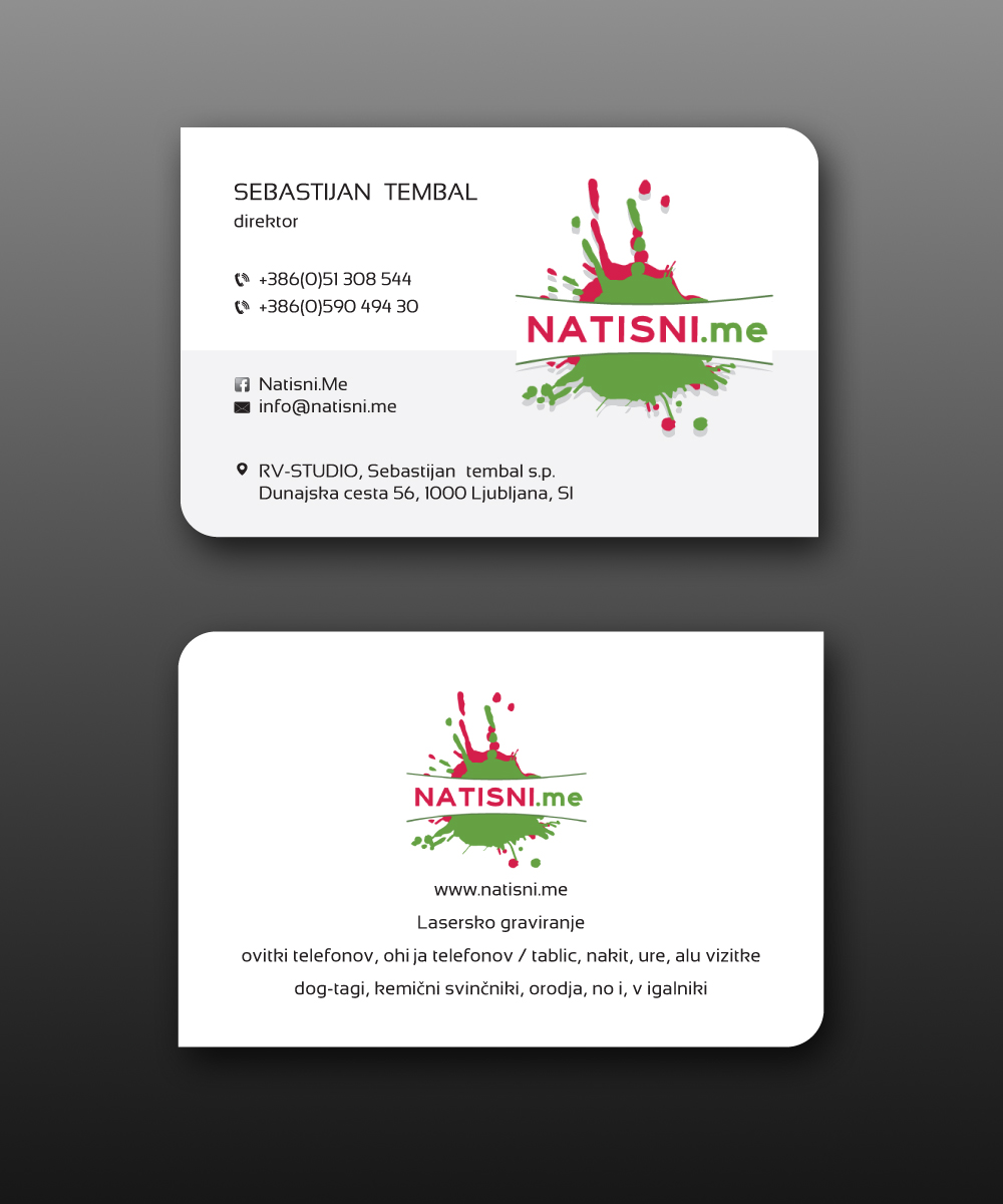 Business Card Design by Creative Jiniya for RV-STUDIO, Sebastijan ?tembal, s.p. | Design #16376846