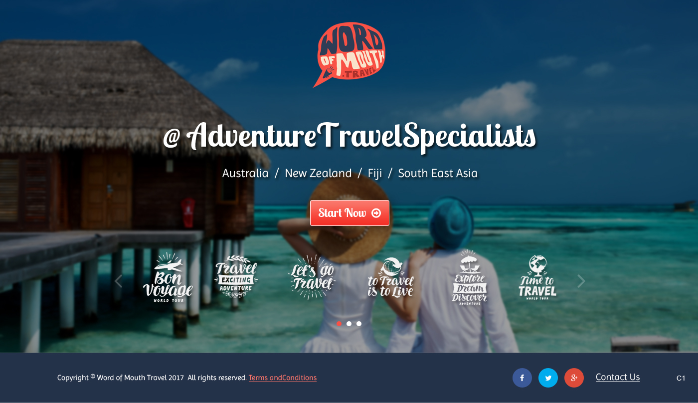 Web Design par pb pour Word of mouth travel | Design #16377388
