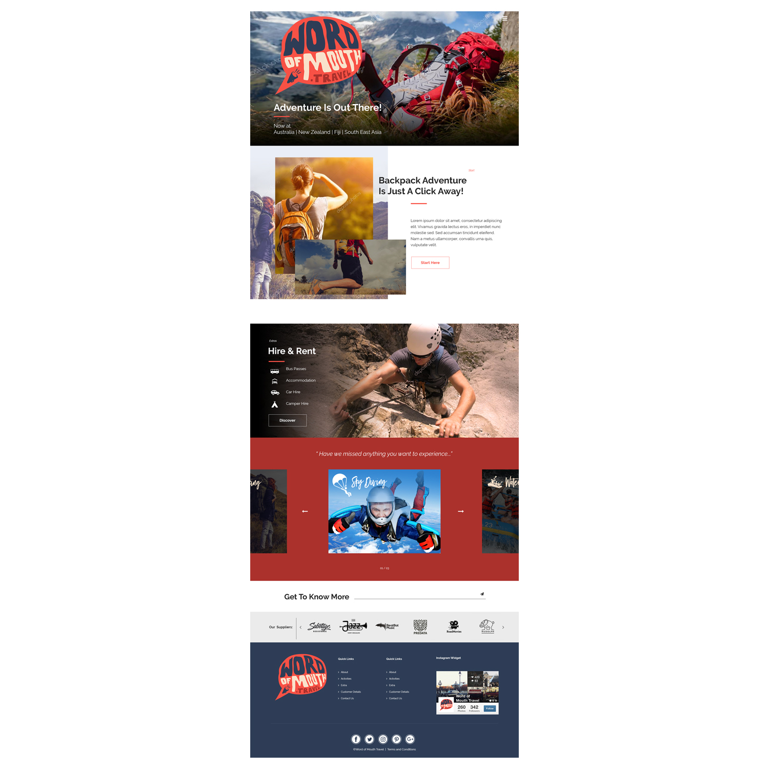 Web-Design von Ritz Paul für Word of mouth travel | Design #16388262