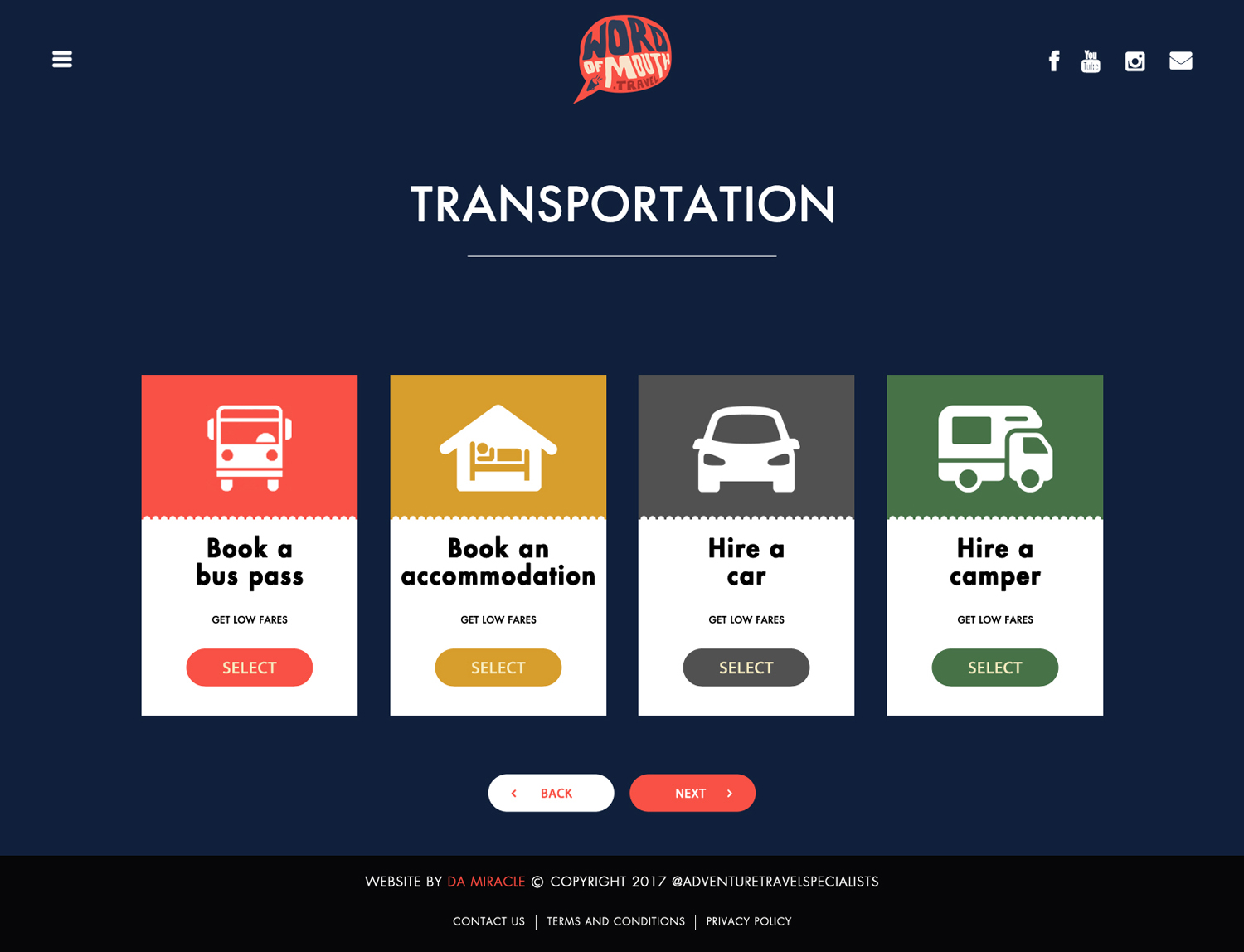 Web Design par Da Miracle pour Word of mouth travel | Design #16500990