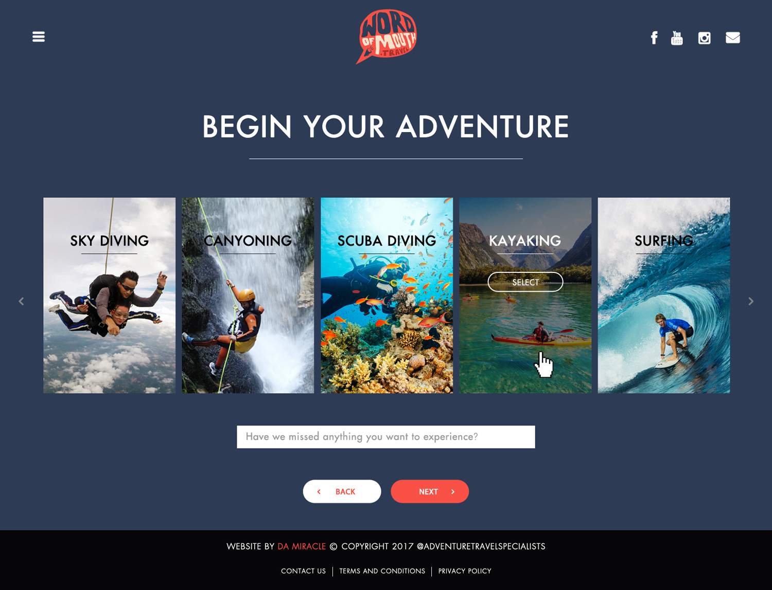 Web Design par Da Miracle pour Word of mouth travel | Design #16531074