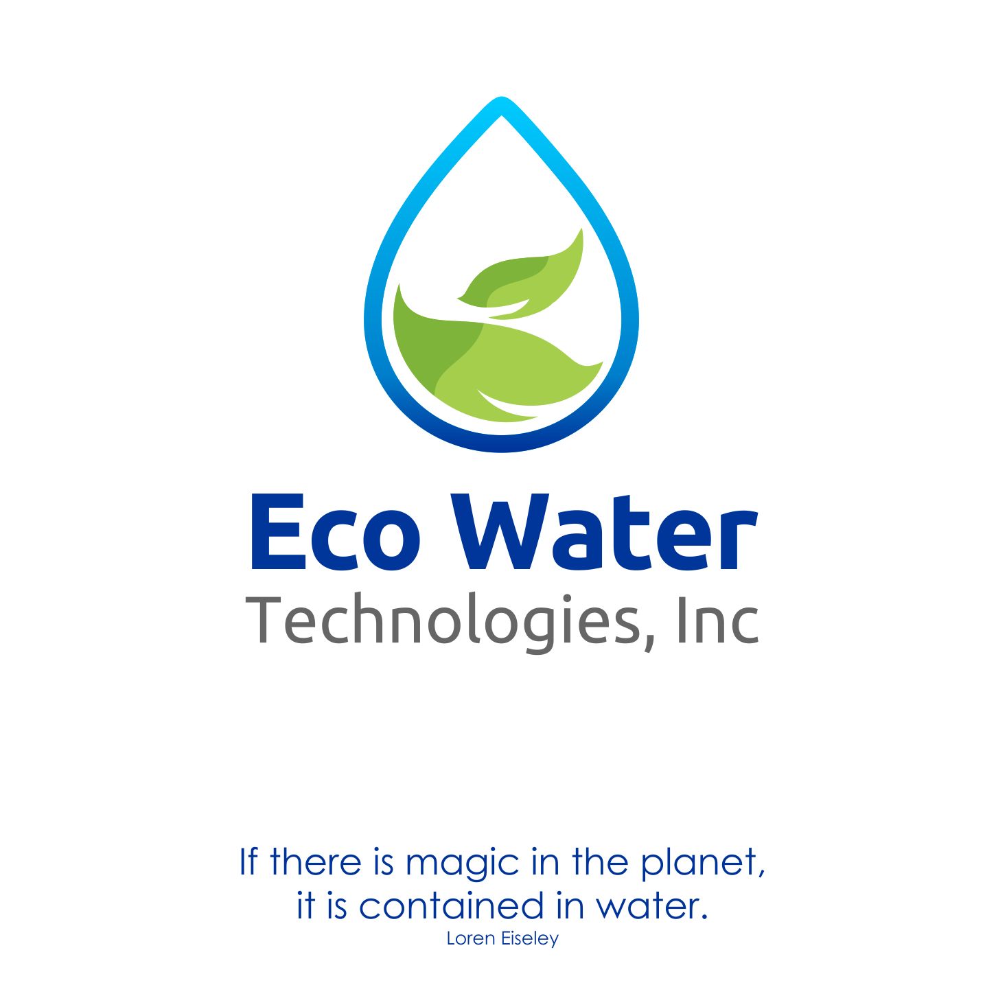 Logo Design by ZEKKOUR Fouzi for ECO Water Technologies, Corp | Design #16412667