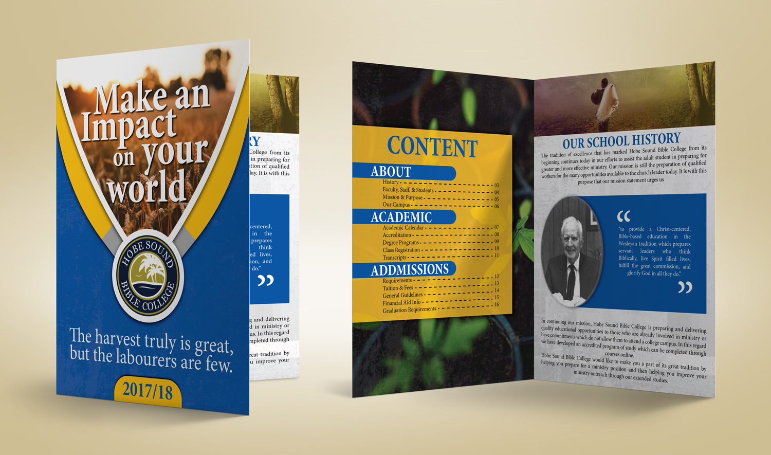 Tradicional, Conservador, College Diseño de Brochure for HOBE SOUND BIBLE  COLLEGE por Impressive Sol | Diseño #16377434