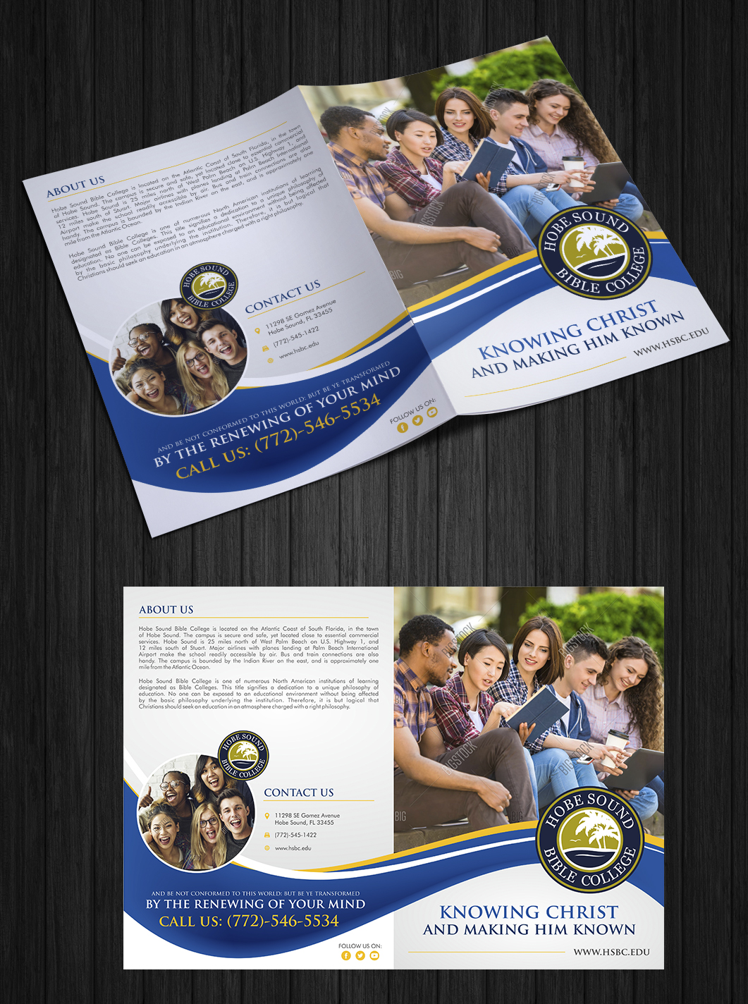 Brochure Design by ecorokerz for HOBE SOUND BIBLE COLLEGE | Design #16371128