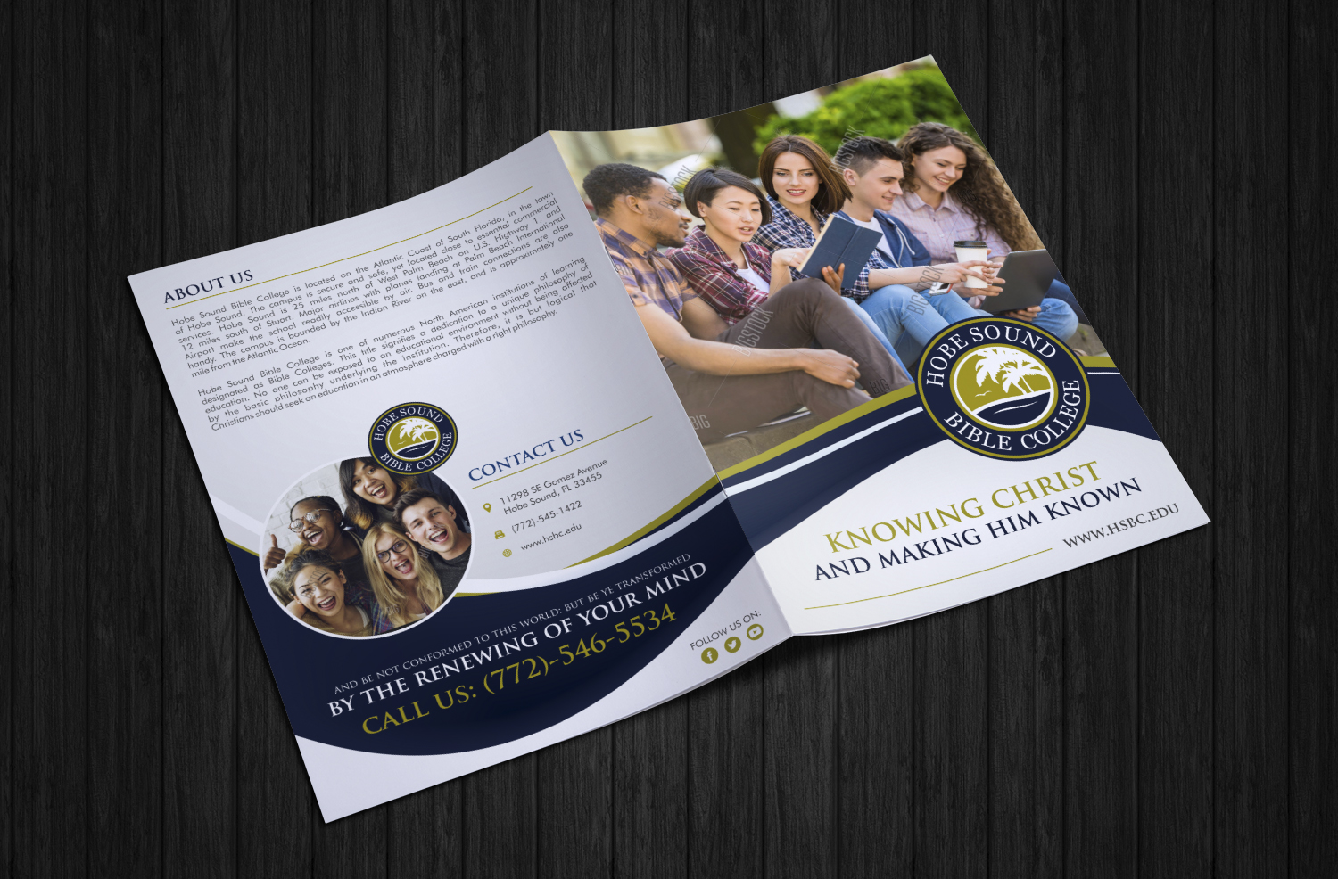 Brochure Design by ecorokerz for HOBE SOUND BIBLE COLLEGE | Design #16383303