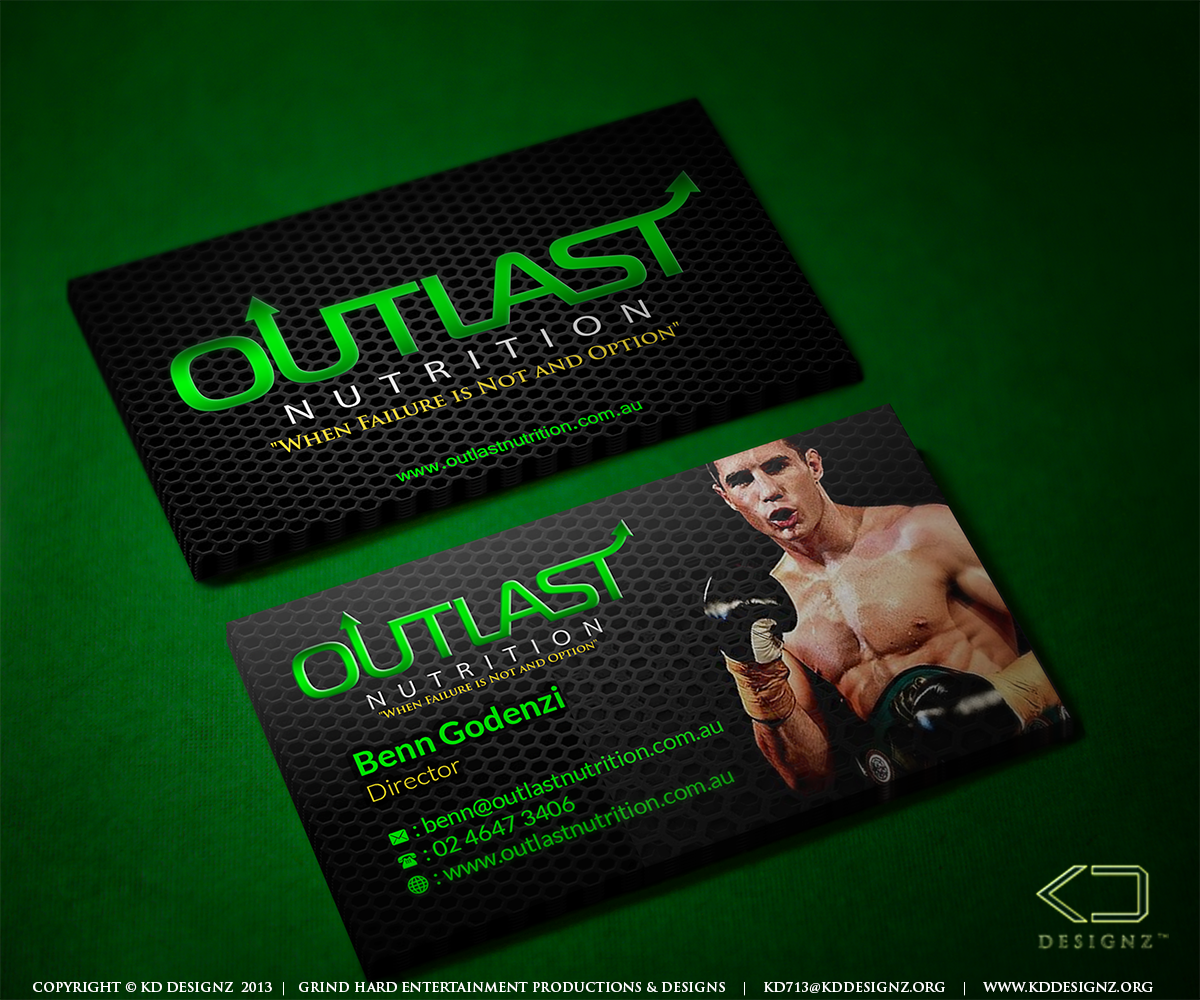 Design de Carte de Visite par KD Designz pour Outlast Nutrition | Design #2720038