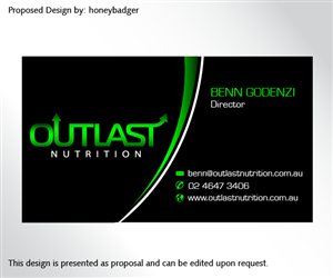 Business Card Design by rustee for Outlast Nutrition | Design: #2654617