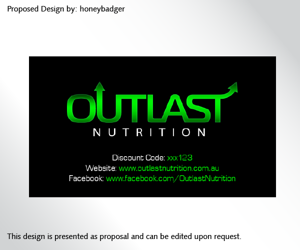 Business Card Design by rustee for Outlast Nutrition | Design #2654618