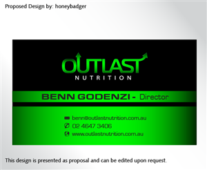 Business Card Design by rustee for Outlast Nutrition | Design: #2654688