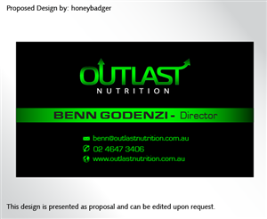 Business Card Design by rustee for Outlast Nutrition | Design: #2654752