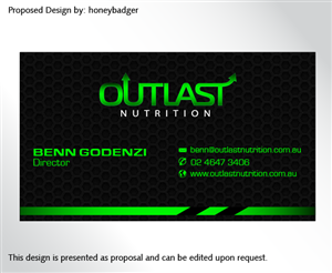 Business Card Design by rustee for Outlast Nutrition | Design: #2654857