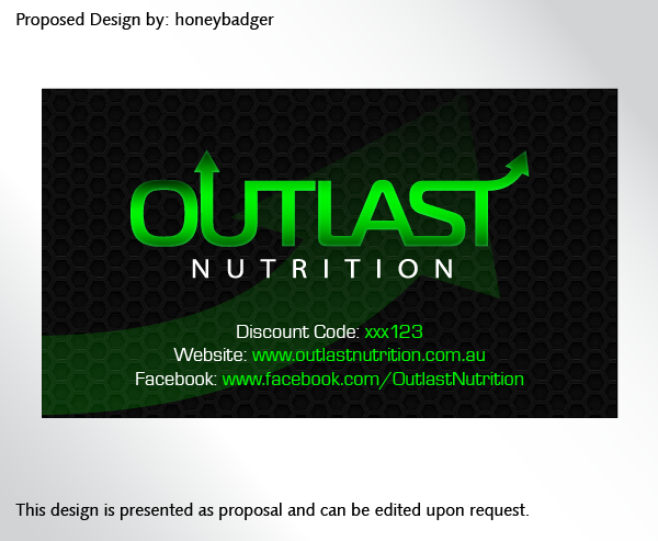 Business Card Design by rustee for Outlast Nutrition | Design #2654876