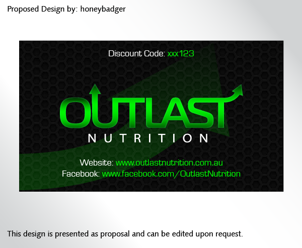 Business Card Design by rustee for Outlast Nutrition | Design #2654878