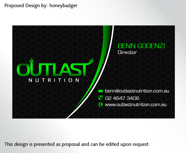 Visitenkarten-Design von rustee für Outlast Nutrition | Design #2654881
