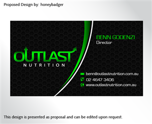 Business Card Design by rustee for Outlast Nutrition | Design #2654881