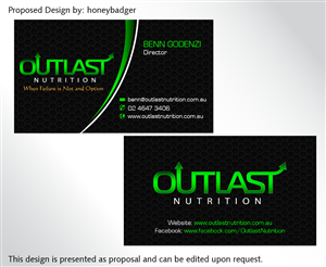 Design de Carte de Visite par rustee pour Outlast Nutrition | Design : #2665392