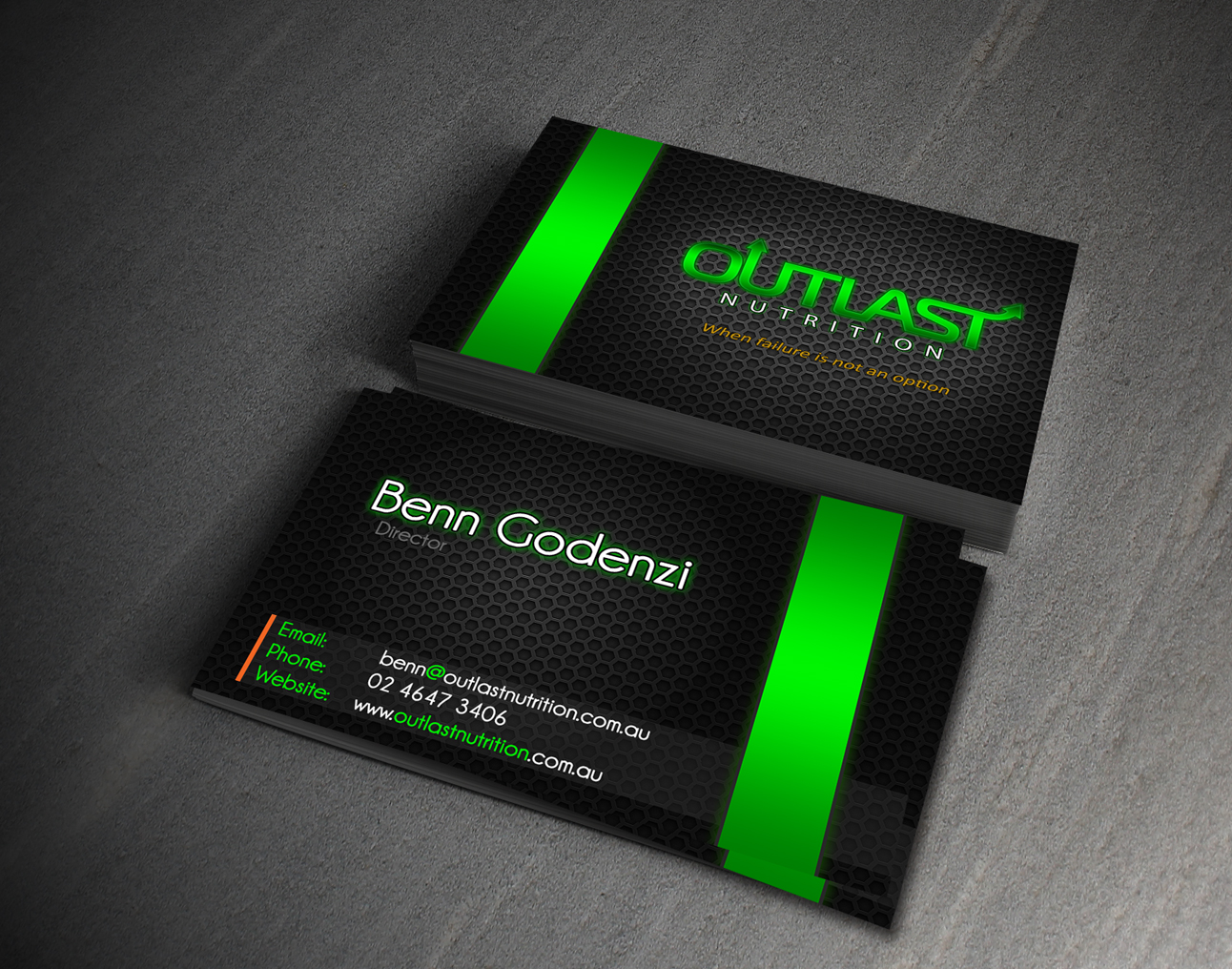 Design de Carte de Visite par  Kostas pour Outlast Nutrition | Design #2695814
