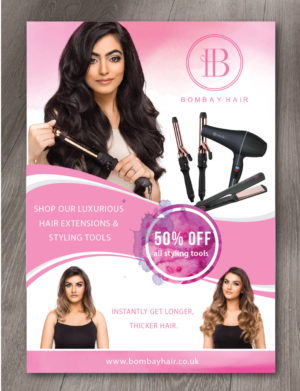 Flyer-Design von alex989 für BOMBAY HAIR INTERNATIONAL | Design: #16378660