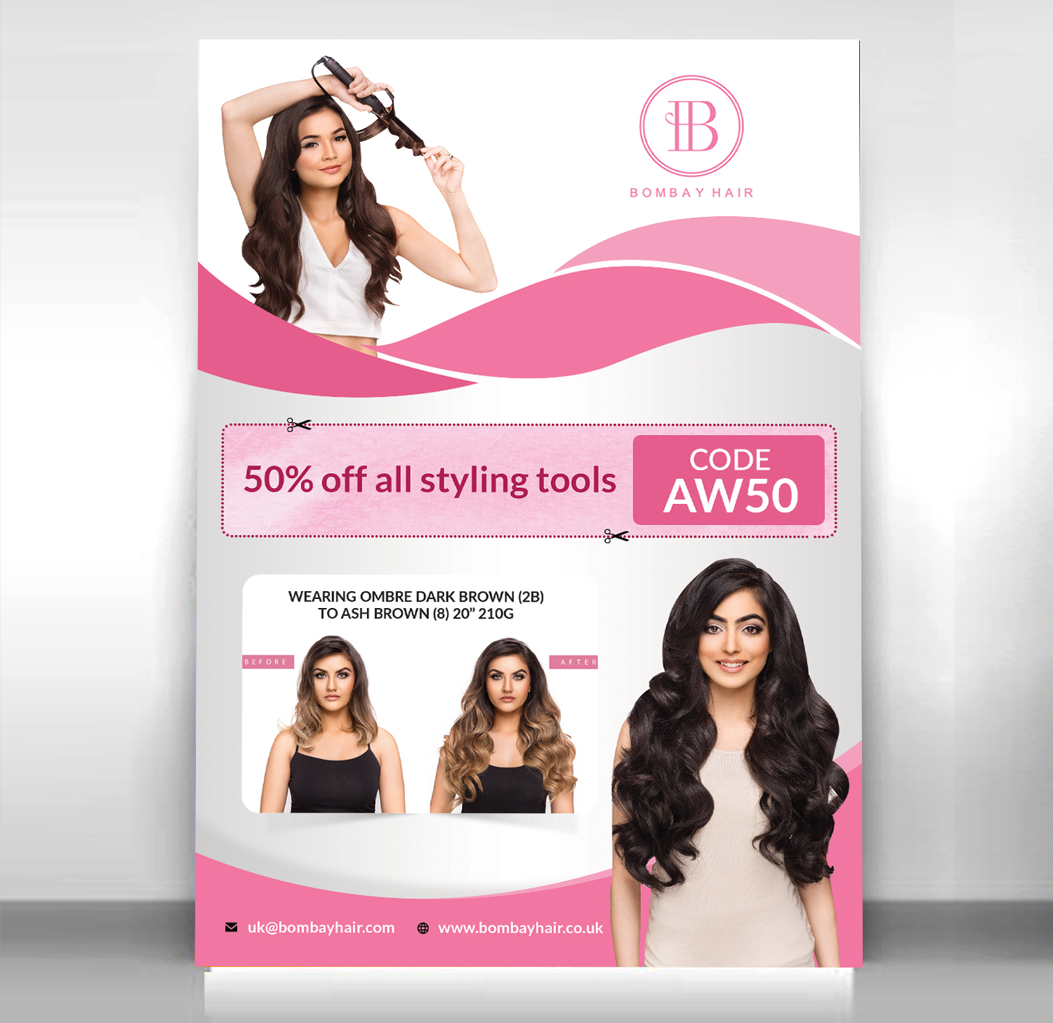 Design de Flyer par Schöpfer pour BOMBAY HAIR INTERNATIONAL | Design #16380447