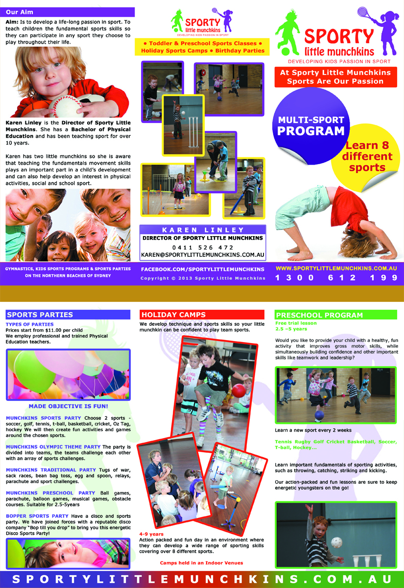 Flyer-Design von Amritvir für Sporty Little Munchkins Pty Ltd | Design #2722167