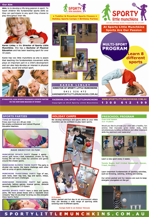 Diseño de Flyer por Amritvir para Sporty Little Munchkins Pty Ltd | Diseño #2722167