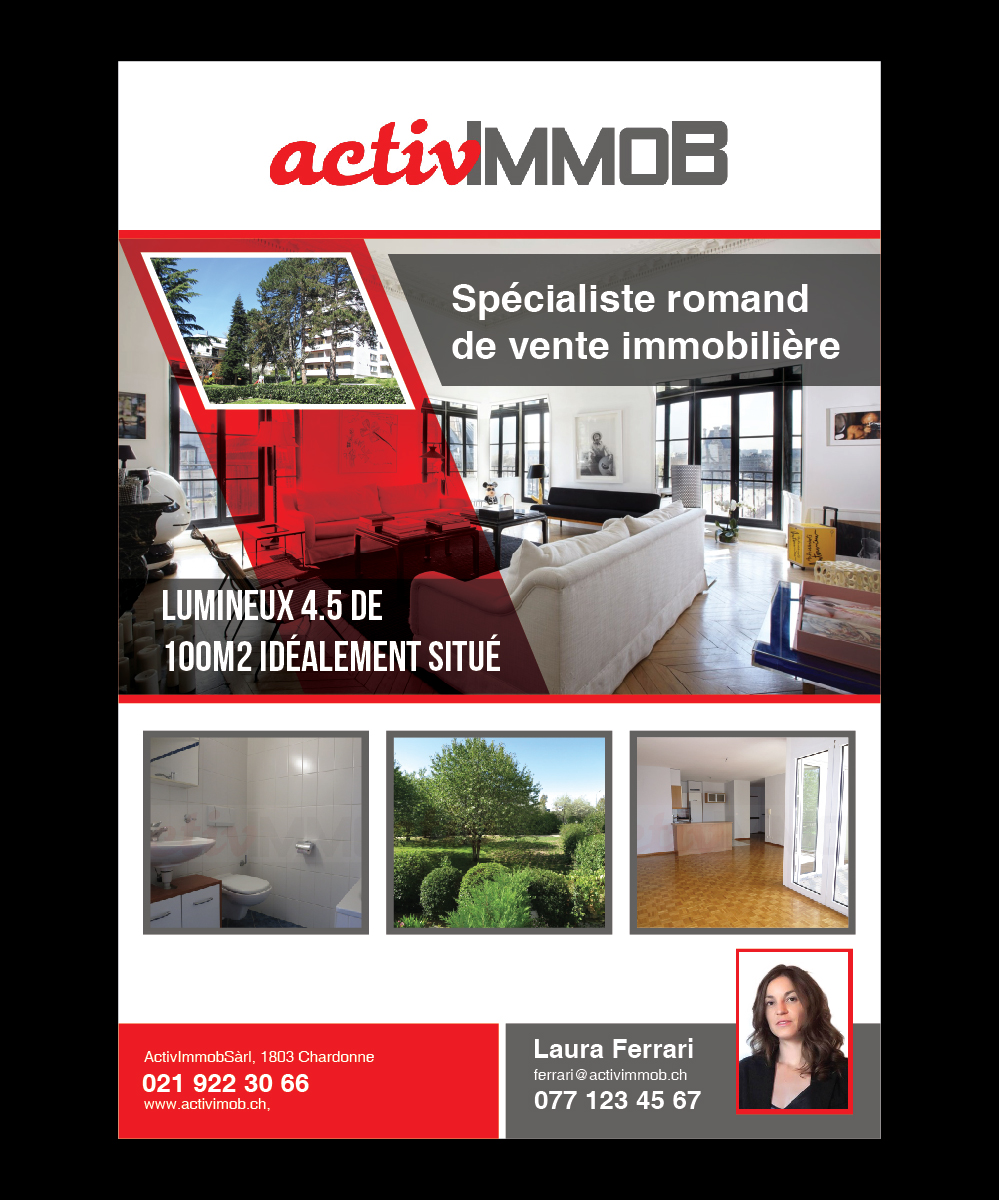 Broschüren-Design von Deziners Zone für ActivImmob Sàrl | Design #16425056
