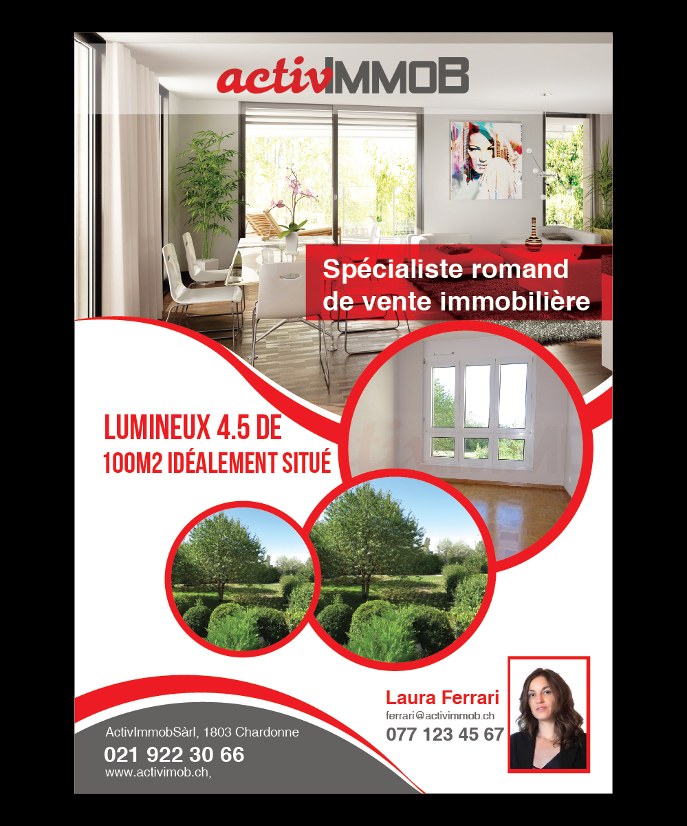 Broschüren-Design von Deziners Zone für ActivImmob Sàrl | Design #16425059