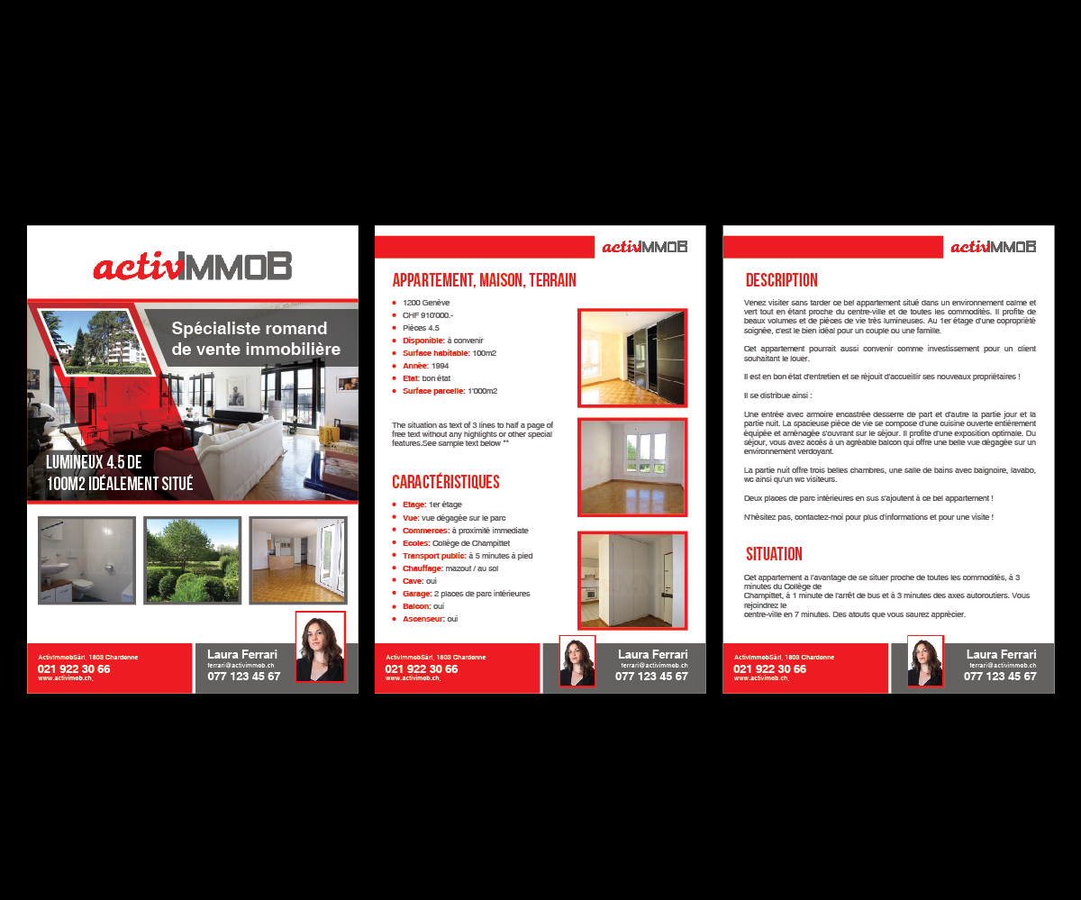 Brochure Design by Deziners Zone for ActivImmob Sàrl | Design #16425074