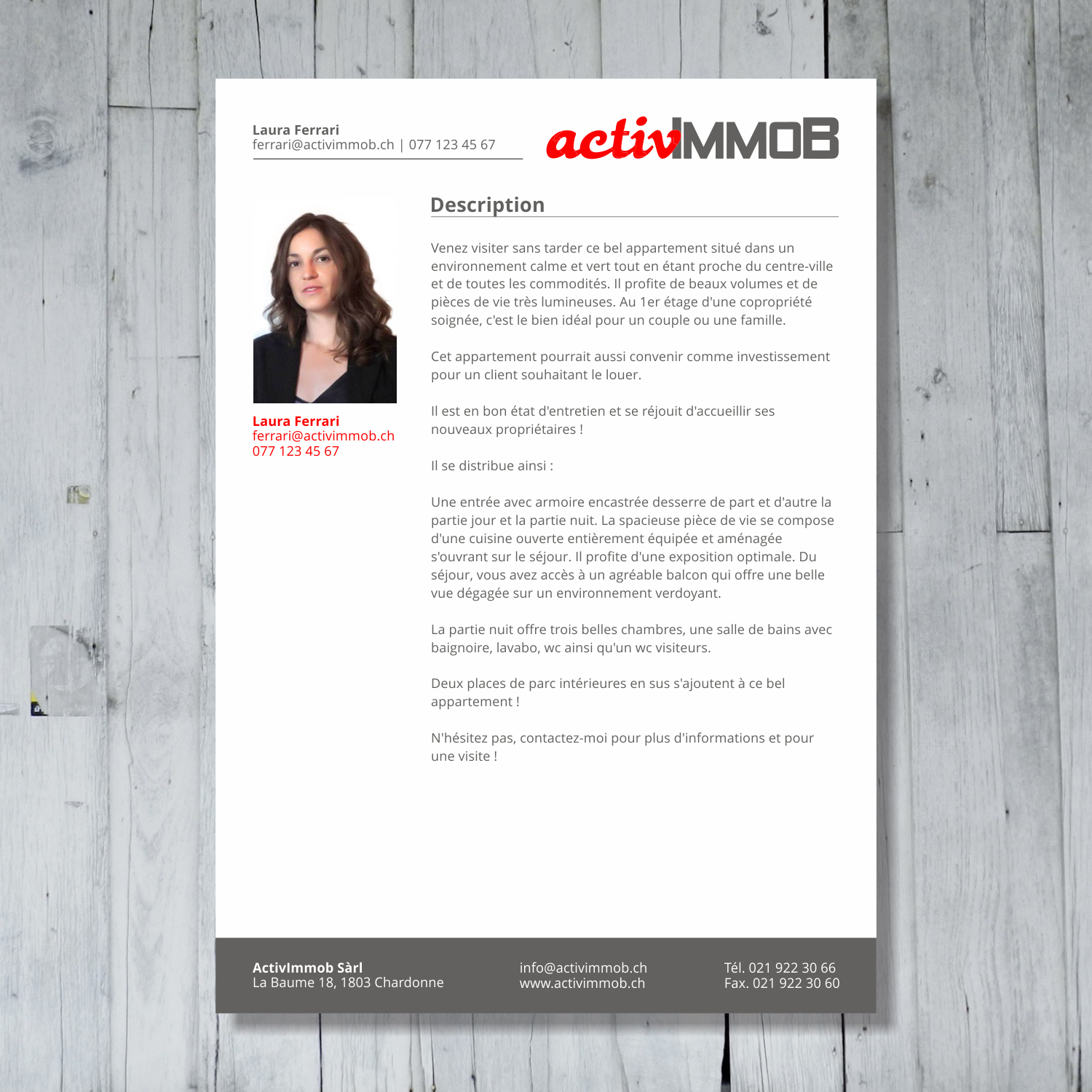 Brochure Design by barinix for ActivImmob Sàrl | Design #16498283