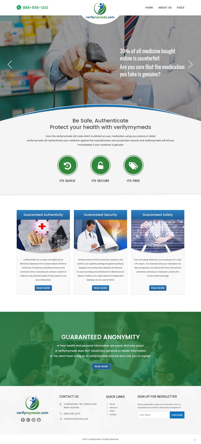 Web Design by pb for verifymymeds | Design #16490498