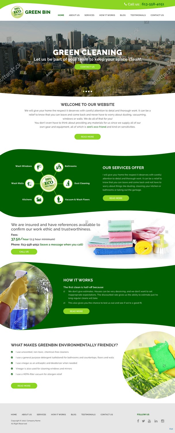 Web Design by pb for Green Cleaning | Design #16416473