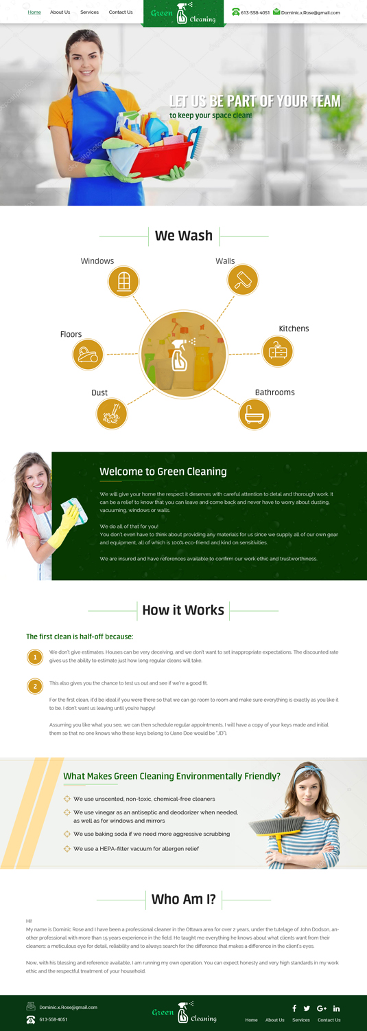 Diseño Web por Sujit Banerjee para Green Cleaning | Diseño #16423088