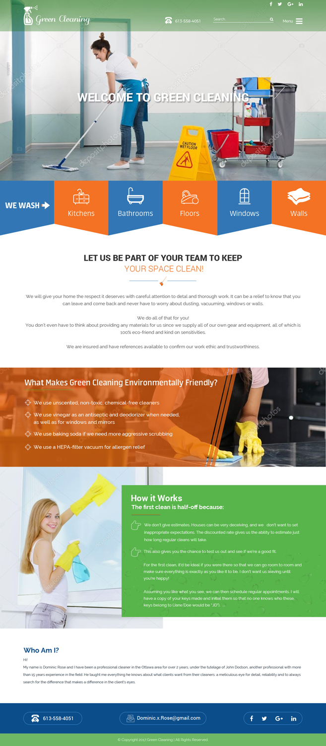 Diseño Web por Sujit Banerjee para Green Cleaning | Diseño #16441751