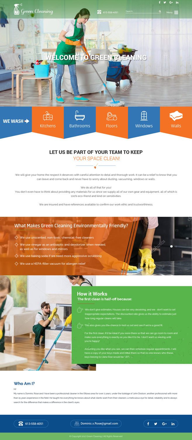 Diseño Web por Sujit Banerjee para Green Cleaning | Diseño #16454898