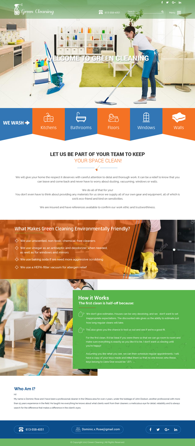 Web Design by Sujit Banerjee for Green Cleaning | Design: #16454899
