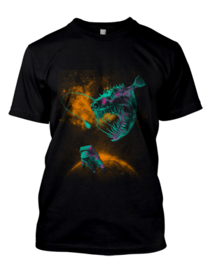 Astronaut Floating to Angler Fish in Space | Design de T-shirt par Adrian