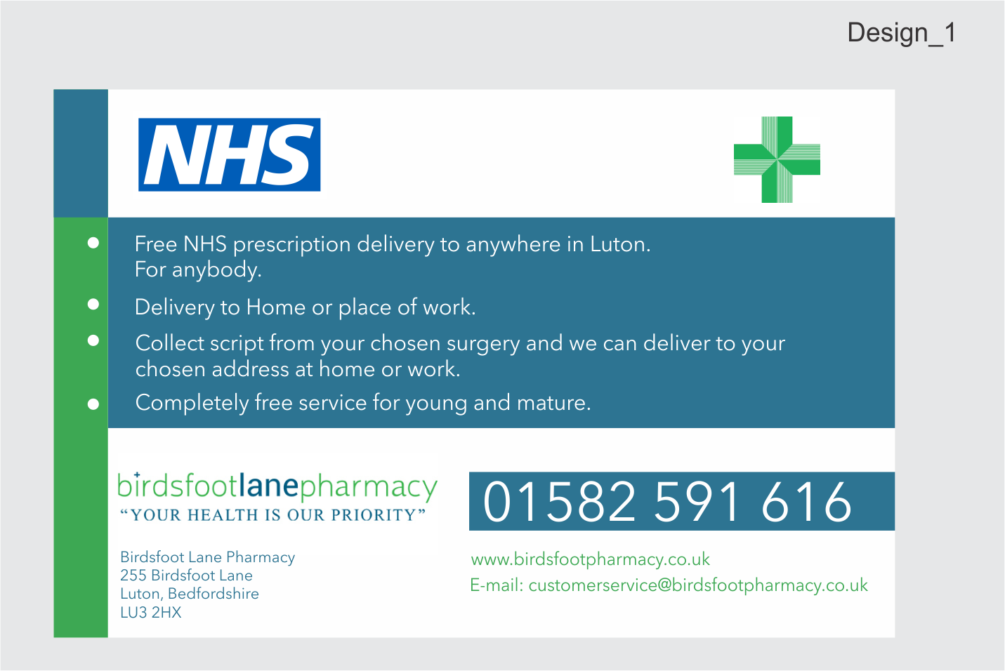 Advertisement Design by Pint & Promotional Projects for BIRDSFOOT PHARMACY | Design #16414363