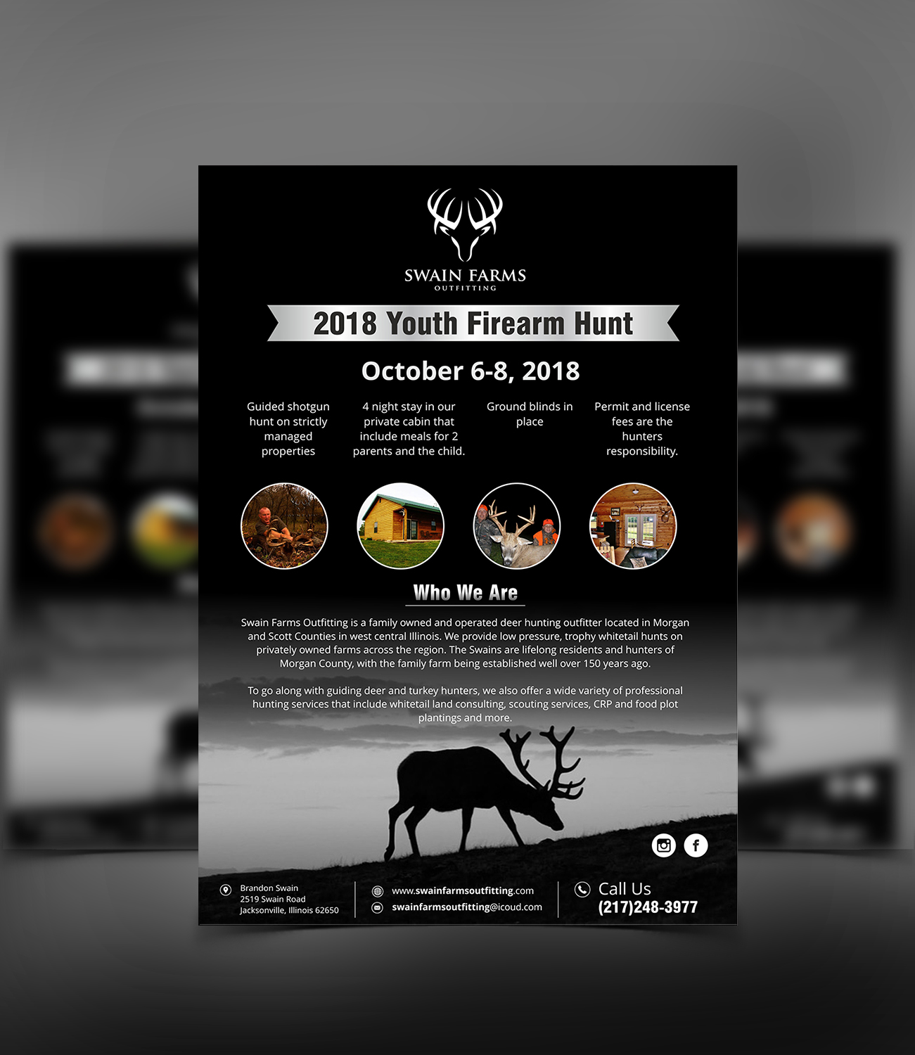 serious professional hunting flyer design for a company by deer hunting farm flyer