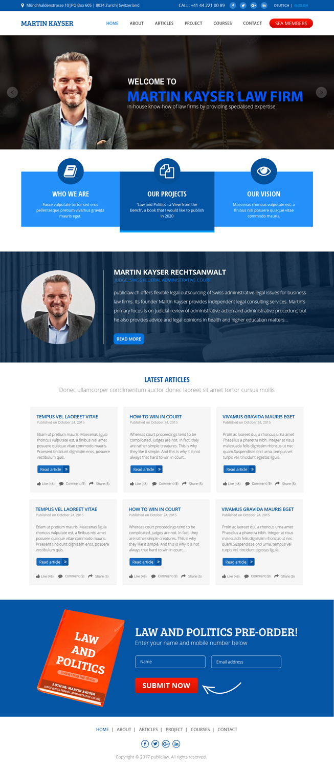 Web Design par Carmel Designz pour publiclaw.ch | Design #16583372